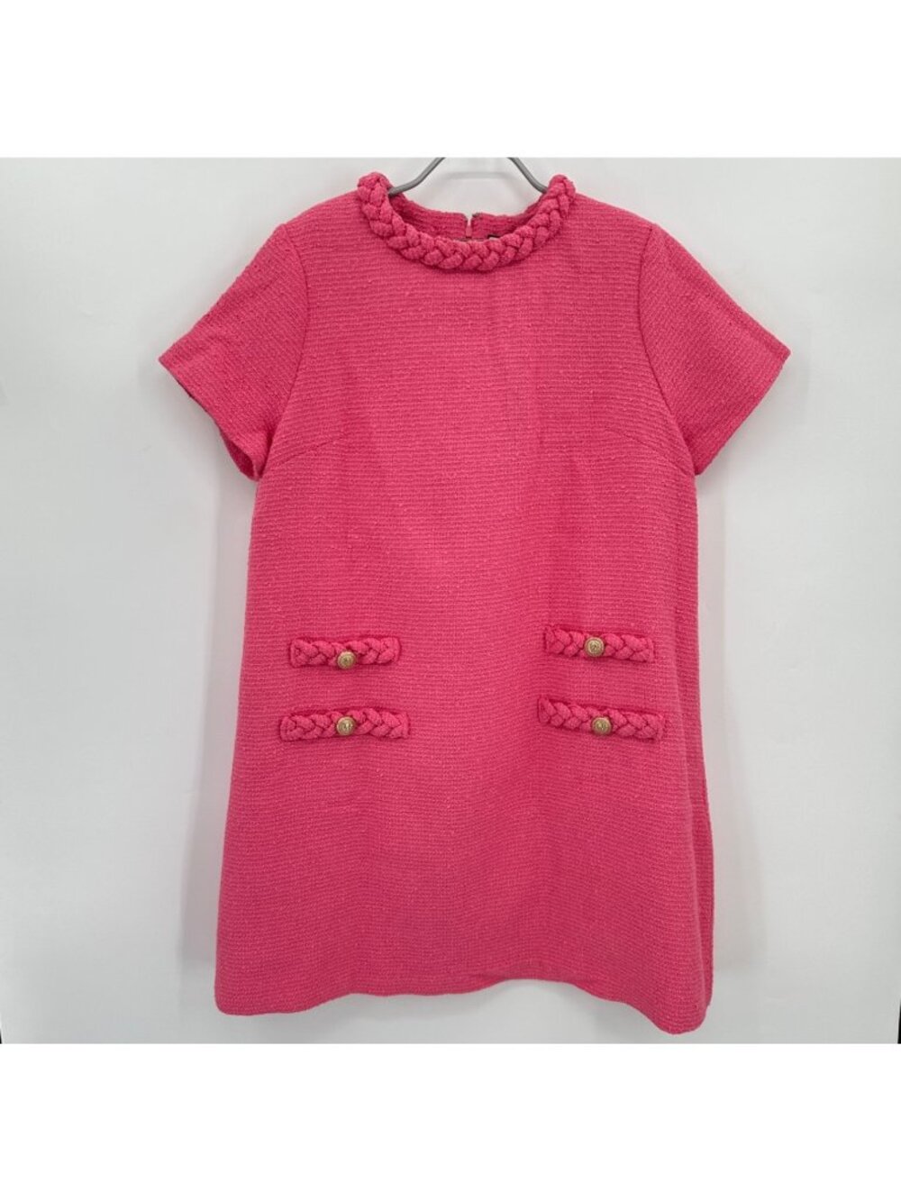 Tuckernuck Hot Pink Tweed Jackie Dress size M Medium Shift Mini Business Career